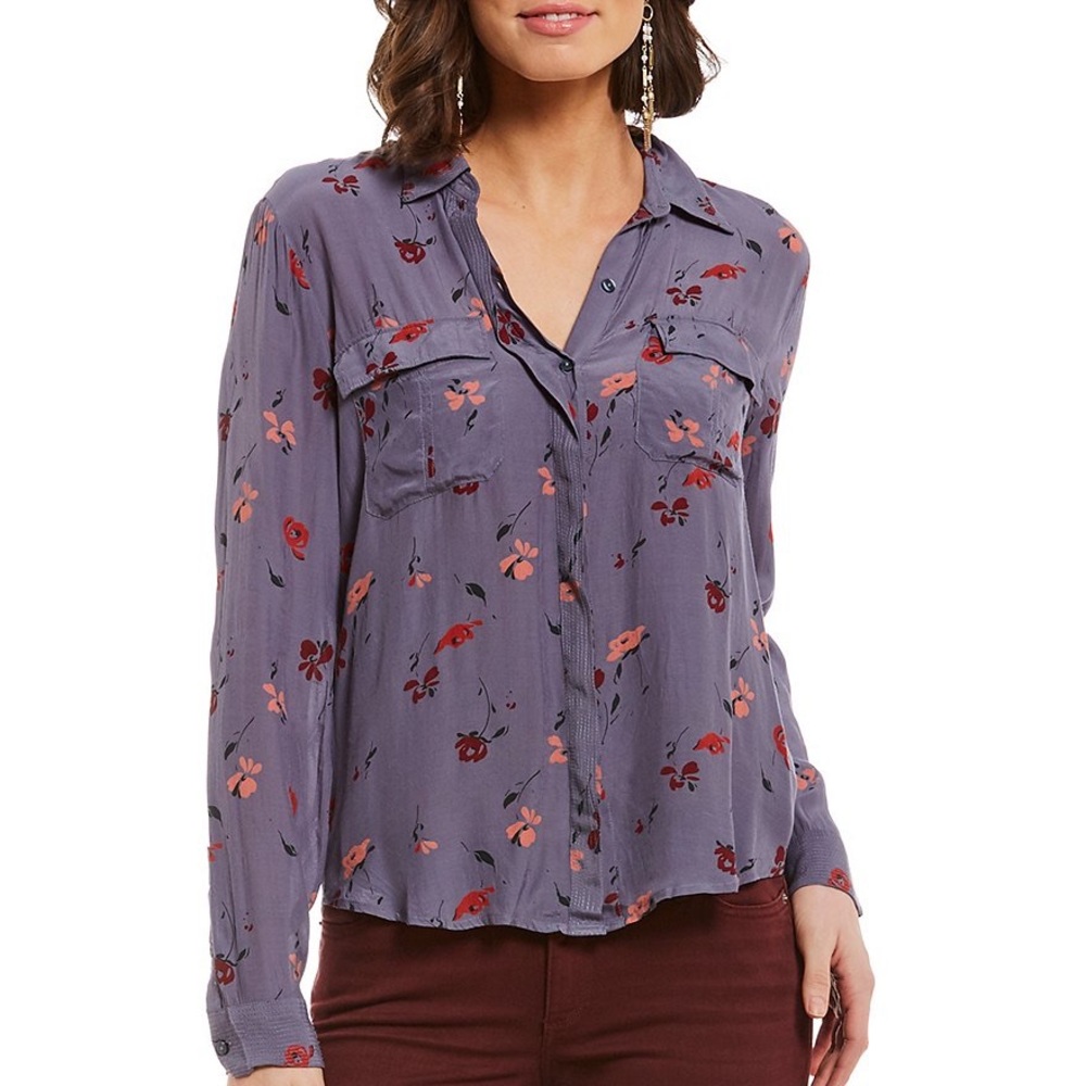 Lucky Brand Floral Button Down Shirt